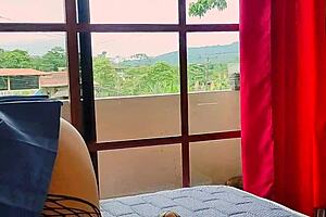 Attractive Student Excitedly Engages with Teacher over Curves