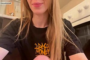 big ass redhead girlfriend massages and gropes cock with her juicy buns