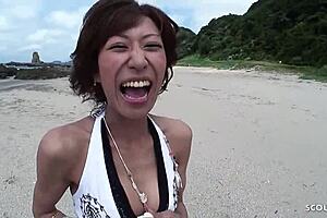 skinny japanese mature gilf beach pov blowjob leads to wild orgasm uncensored