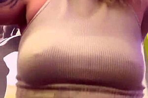 whoops didn't notice my sweaty shirt went see through at the gym total tease