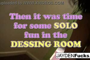 jayden jaymes bares big tits and pussy in changing room tease