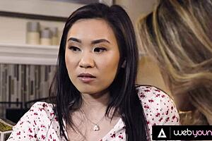 clara trinity begs kimmy kimm to teach her hungry pussy licking skills desperately