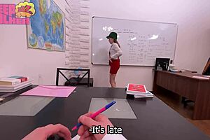 this naughty petite babe ponders the role then rides big cock to creampie bliss