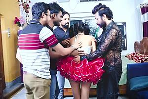 Desi Cute Curvy Doll Takes Gangbang Cumshots in Wild Hindi Fuck!