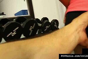 Frida Sante gym cock workout