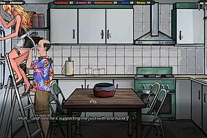 jenny captures exhibitionist cums on her tits in steamy hentai game