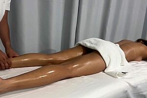 Husband gives erotic massage then fucks wife's juicy pussy hard