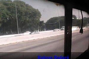 old stud's huge cock ravages her tight pussy in moving motorhome