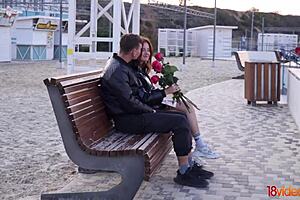 Busty Redhead Teen Queenlin Rides Cock Doggystyle Closeup