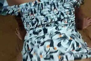 young wife in short dress cheats on husband with neighbor doggystyle pounding