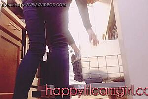 giantess cleans kitchen ignoring your tiny desperate gaze