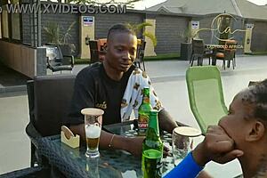 What happens when ebony goddess meets sexy naija pornstar for exclusive bar kissing and orgasms?