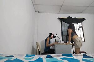 busty lustful babe dances sensually in vr apartment