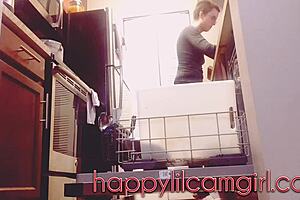 giantess cleans kitchen ignoring your tiny desperate gaze