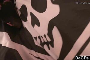 Sexy caribbean pirate strips small tits pussy live on cam 😘🔥