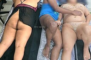 bold indian milf dives into hardcore threesome pounding and rough riding action