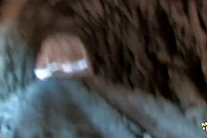 Pervy redhead stretches small tits ass outdoors for stranger orgasm rush