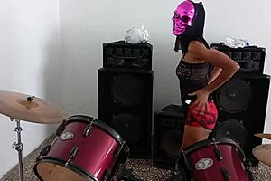 Hot Latina Brunette Prepares Homemade Halloween Look