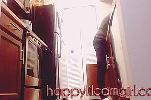 giantess cleans kitchen ignoring your tiny desperate gaze