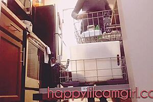 giantess cleans kitchen ignoring your tiny desperate gaze