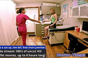 Dr Tampa Gives Daisy Bean Tampa University Entrance Physical with Pussy Spreading and Nurse Heels