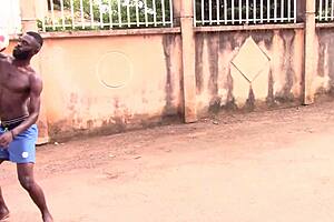 Cameroonian footballer pounds spectator's ass publicly after match