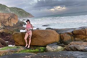 Blonde Pounds Stranger Cock on Floripa Beach!