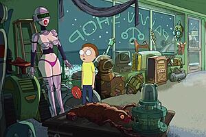 gazorpazorp sex robot gets bent over for massive creampie in parody 😜🤖💦