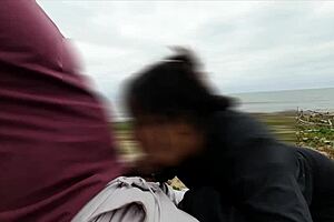 big ass ebony slut takes beach anal creampie from voyeur big cocks