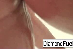 diamond gets wet exploring her desires alone in the steamy shower