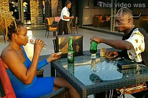 What happens when ebony goddess meets sexy naija pornstar for exclusive bar kissing and orgasms?