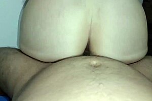 Hot redhead tight pussy rides cowgirl on friend's big ass