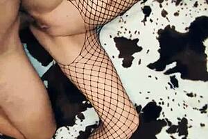 beautiful milf in stockings seduces husband into deep anal passion