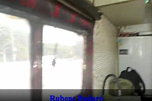 old stud's huge cock ravages her tight pussy in moving motorhome