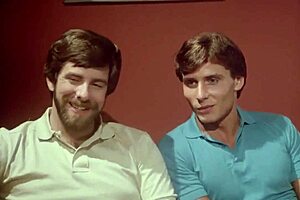 retro mmf group cumshot facial threesome classic blue film