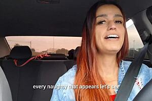 slutty rideshare driver catches jerking passenger and fucks him raw!