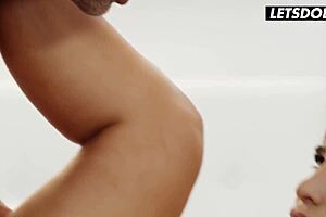 sensual latina lisa gali rides big cock passionately with her lover deep