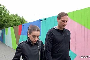 german scout picks petite euro teen for street anal casting