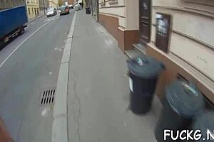 Naive young euro teen gets group-fucked hard on hidden spycam