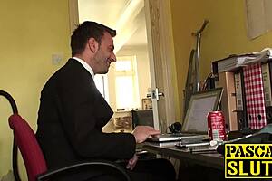 bound sub in fishnets takes brutal pounding session 🔥