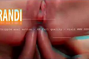 Slut stretched by triple anal cocks in wild squirting gangbang