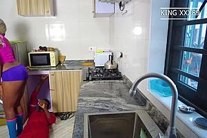 Housewife seduces plumber for kitchen doggystyle pounding