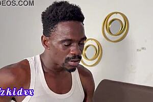 ebony milf begs to open shaved pussy for big black cock doggystyle