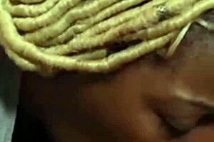 watch her gag deep on cock with sloppy spit and throat bulging