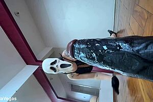 camila vegas casts sexy halloween spell with dildo pleasure