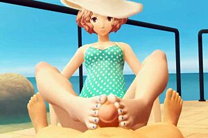 Okumura's beach foot tease gets messy 👣🌊