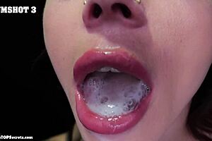 Lucia gulps ten huge cumshots down her throat