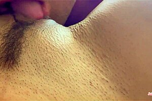 I'm addicted to licking her huge juicy pussy lips in this steamy homemade session