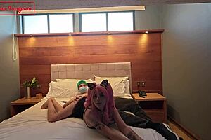 zoro unloads cum on maid cosplay tits parody