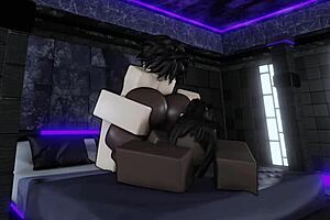 cute robloxian slut bent over for hardcore creampie in condo